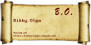 Bikky Olga névjegykártya